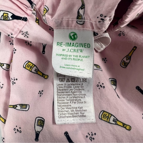 J. Crew Pink Pajama Pants with Champagne Print - Picture 7 of 8